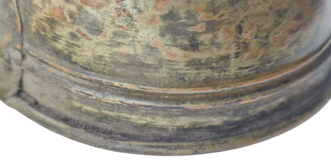 OSMANLI BAKIR SAPLI TAS PEKMEZ SIRA SIVI GIDALAR YAPIMINDA KULLANILAM GECME EL YAPIM DOGME BAKIR