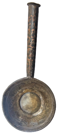 OSMANLI BAKIR SAPLI TAS PEKMEZ SIRA SIVI GIDALAR YAPIMINDA KULLANILAM GECME EL YAPIM DOGME BAKIR