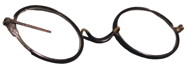 OSMANLI TUCCAR GÖZLUGU KENDİ DERİ KILIFINDA  UZATMA KULAK CUBUKLARI EKSİK  NUMARALI YAKIN CAM GÖZLÜK