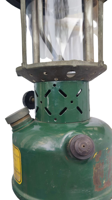 COLEMAN 1942 USA  LUKS PARAFİN GAZ AYDINLATICI LAMBA COLEMAN GAZ ISIK AYARLANABİLİR TEK MANTOLU AVCI KAMP FENER METAL YEŞİL RENK