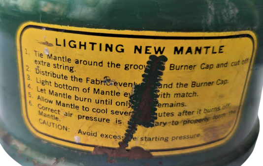 COLEMAN 1942 USA  LUKS PARAFİN GAZ AYDINLATICI LAMBA COLEMAN GAZ ISIK AYARLANABİLİR TEK MANTOLU AVCI KAMP FENER METAL YEŞİL RENK