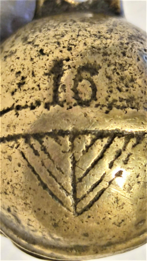 OSMANLI BRONZ ÜZERİ 16 NUMARALI GORA CAN GENELDE GELDİGİ BELLİ OLMASI İCİN HAYVANLARDA  KULLANILAN 