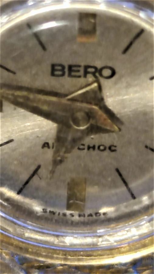 1970 VINTAGE BERO ANTIMAHOC SWISS MADE GOLD PLATE KURMALI MEKANIK KALP KOLYE SAAT CELİK KAPAK KASA ALTIN KAPLAMA
