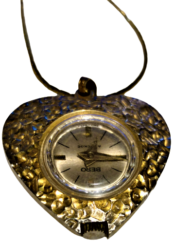 1970 VINTAGE BERO ANTIMAHOC SWISS MADE GOLD PLATE KURMALI MEKANIK KALP KOLYE SAAT CELİK KAPAK KASA ALTIN KAPLAMA