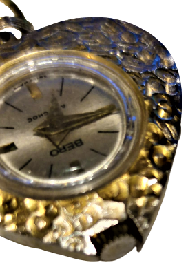 1970 VINTAGE BERO ANTIMAHOC SWISS MADE GOLD PLATE KURMALI MEKANIK KALP KOLYE SAAT CELİK KAPAK KASA ALTIN KAPLAMA