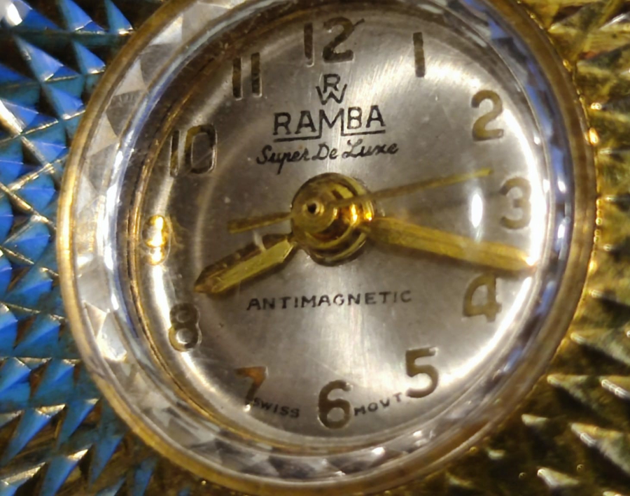 1970 RAMBA SUPER DE LUXE ANTIMAGNETIC SWISS MOVT GOLD PLATE KURMALI MEKANIK KALP KOLYE SAAT CELİK KAPAK  KASA ALTIN KAPLAMA 