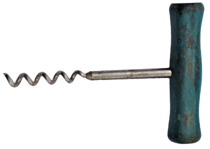 1950 AHŞAP SAPLI YEŞİL RENKDE CELİK UCLU BURGULU TİRBUŞON  ŞİŞE MANTAR AGACAGI