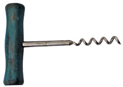 1950 AHŞAP SAPLI YEŞİL RENKDE CELİK UCLU BURGULU TİRBUŞON  ŞİŞE MANTAR AGACAGI