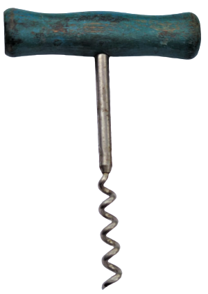 1950 AHŞAP SAPLI YEŞİL RENKDE CELİK UCLU BURGULU TİRBUŞON  ŞİŞE MANTAR AGACAGI