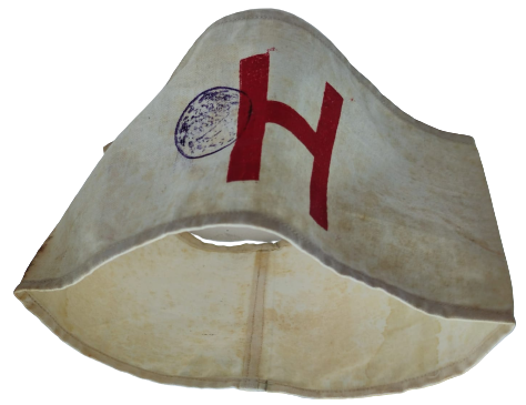 OSMANLI KOLLUK HASTA BAKICI KOLU  H HARFİ VE DAMGA BULUNMAKTA  HASTA BAKANLARIN KOLUNA TAKDIGI BEZ KOLLUK