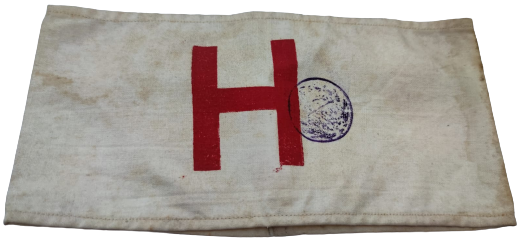 OSMANLI KOLLUK HASTA BAKICI KOLU  H HARFİ VE DAMGA BULUNMAKTA  HASTA BAKANLARIN KOLUNA TAKDIGI BEZ KOLLUK