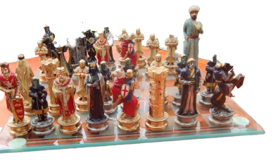 SATRANC TAKIMI  ALT CAM KAİDE GECİŞLİ DAMALI METAL KURŞUN DÖKÜM ÜZERLERİ EL BOYAMA FARKLI FORMLARDA PİYONLAR 