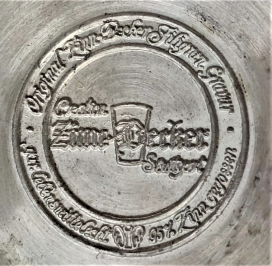 1960 REIN ZİNN ZİN ETAIN İTALYAN BARDAK ÜZERİ KABARTMA PRAGUE PRAHA PRAG GÖRSELLİ  TABANI DAMGALI