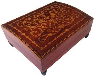 KAPAKLI KUTU GÜL AGACI KAPAK ÜZERİ EL İLE YAPILMIŞ MARKUTERİ İŞLEME TESBİH VE MUCEVHER KUTUSU