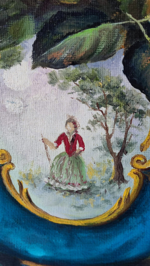 RESSAM SANATCI YAKUP HUSEYİNZADE İMZALI VAZODA GÜLLER VE HANIMELLERİ TUAL UZERİNE YAGLI BOYA CALIŞMA 