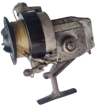 1960 SSCB RUS METAL OTOMATİK OLTA BALIK  TUTMA TAKIMI SORUNSUZ EKSİKSİZ