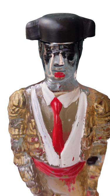 1960 EMBOTELLADO POR BODEGAS GARCES SANGRIA  İSPANYAOL BOGA GÜŞEŞCİSİ MATADÖR  İCİ DOLU CAM ŞİŞE 