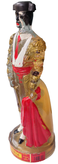 1960 EMBOTELLADO POR BODEGAS GARCES SANGRIA  İSPANYAOL BOGA GÜŞEŞCİSİ MATADÖR  İCİ DOLU CAM ŞİŞE 