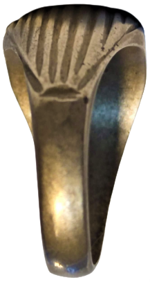 OSMANLI TEŞKİLATI MAHSUSA MENSUP PİRİNC YÜZÜK İCERSİNDE KİŞİ SİCİL NUMARALI OSMANLICA VE LATİNCE NUMARALI