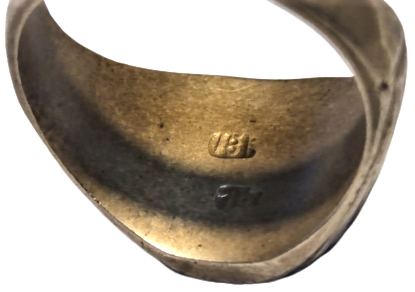 OSMANLI TEŞKİLATI MAHSUSA MENSUP PİRİNC YÜZÜK İCERSİNDE KİŞİ SİCİL NUMARALI OSMANLICA VE LATİNCE NUMARALI