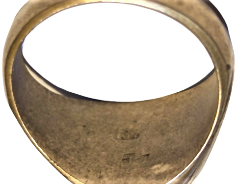 OSMANLI TEŞKİLATI MAHSUSA MENSUP PİRİNC YÜZÜK İCERSİNDE KİŞİ SİCİL NUMARALI OSMANLICA VE LATİNCE NUMARALI