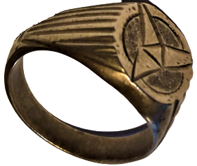 OSMANLI TEŞKİLATI MAHSUSA MENSUP PİRİNC YÜZÜK İCERSİNDE KİŞİ SİCİL NUMARALI OSMANLICA VE LATİNCE NUMARALI