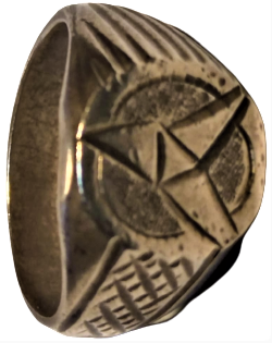 OSMANLI TEŞKİLATI MAHSUSA MENSUP PİRİNC YÜZÜK İCERSİNDE KİŞİ SİCİL NUMARALI OSMANLICA VE LATİNCE NUMARALI