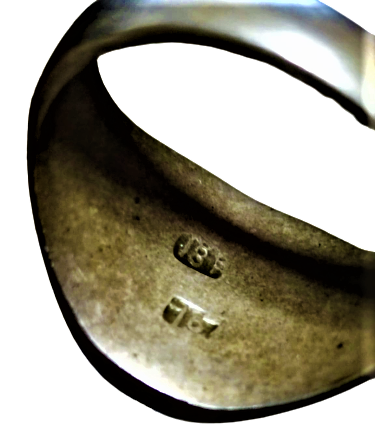 OSMANLI TEŞKİLATI MAHSUSA MENSUP PİRİNC YÜZÜK İCERSİNDE KİŞİ SİCİL NUMARALI OSMANLICA VE LATİNCE NUMARALI