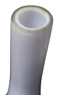 OSMANLI BEYKOZ AYAKLI SÜT BEYAZI OPALİN GÖBEK KISMI ETRAFINDA  ŞEFFAF  FIRFIRLI GÜLABDAN 