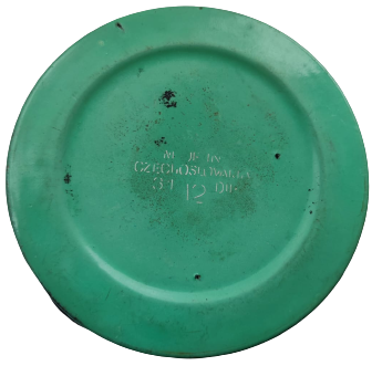 1930 KAPAKLI YEŞİL EMAYE CAYDANLIK TUTMA YERİ SİYAH İCERSİ MEBAY EMEYE CEKOSLAVAK MALI YARIM LİTRELİK