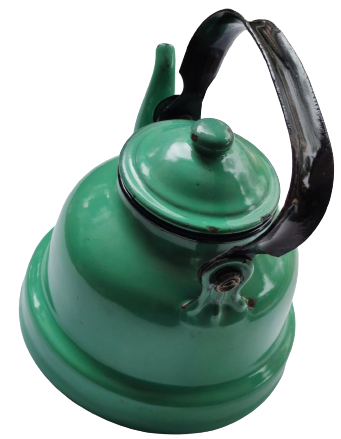 1930 KAPAKLI YEŞİL EMAYE CAYDANLIK TUTMA YERİ SİYAH İCERSİ MEBAY EMEYE CEKOSLAVAK MALI YARIM LİTRELİK