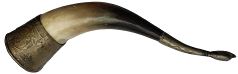 BOYNUZ PİRİNC ÜZERİ İŞLİ DEKORATİF BOYNUZ AGIZ KISMI PİRİNC UC KISMI KUŞ KADEH AVCI VE ŞAVAŞCILARA ÖZEL YAPIM