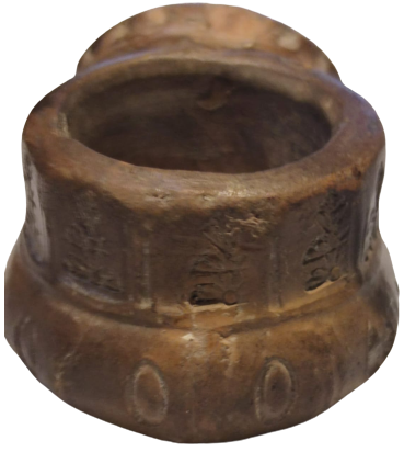 OSMANLI 19 YUZYIL TOPHANE LÜLE  ÜZERİ DESENLİ İŞLEMELİ TÜTÜN İÇME TOPRAK EL YAPIM PİŞMİK KİLDEN YAPILMA 