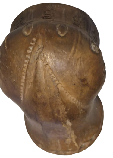 OSMANLI 19 YUZYIL TOPHANE LÜLE  ÜZERİ DESENLİ İŞLEMELİ TÜTÜN İÇME TOPRAK EL YAPIM PİŞMİK KİLDEN YAPILMA 