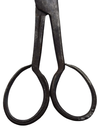 OSMANLI SICAK EL DÖGME  DEMİR CELİK  USTA İŞİ YAPIMI UFAK PROVA MAKAS ÜZERİ YAZILI 