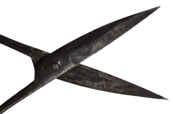 OSMANLI SICAK EL DÖGME  DEMİR CELİK  USTA İŞİ YAPIMI UFAK PROVA MAKAS ÜZERİ YAZILI 