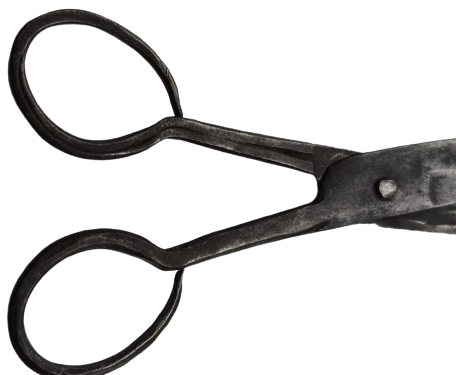 OSMANLI SICAK EL DÖGME  DEMİR CELİK  USTA İŞİ YAPIMI UFAK PROVA MAKAS ÜZERİ YAZILI 