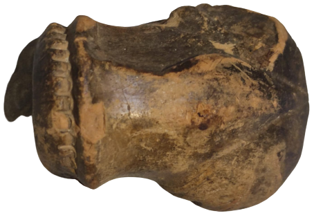 OSMANLI 19 YUZYIL TOPHANE LÜLE  ÜZERİ DESENLİ İŞLEMELİ TÜTÜN İÇME TOPRAK EL YAPIM PİŞMİK KİLDEN YAPILMA 