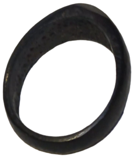 OSMANLI ZİHGİR YUZUK SİYAH BOYNUZDAN YAPILMIŞ BAŞ PARMAK İÇİN USTA İŞİ EL YAPIMI OKCU YUZUGÜ OVAL