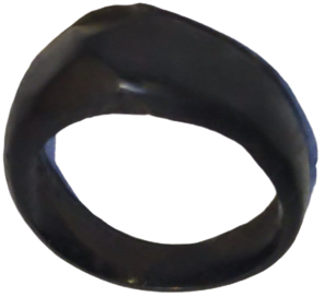 OSMANLI ZİHGİR YUZUK SİYAH BOYNUZDAN YAPILMIŞ BAŞ PARMAK İÇİN USTA İŞİ EL YAPIMI OKCU YUZUGÜ OVAL