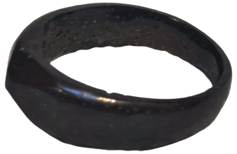 OSMANLI ZİHGİR YUZUK SİYAH BOYNUZDAN YAPILMIŞ BAŞ PARMAK İÇİN USTA İŞİ EL YAPIMI OKCU YUZUGÜ OVAL