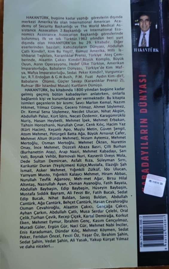KABADAYILARIN DÜNYASI HAKAN TÜRK 327 SAYFA EKSİZSİZ 13 x 21 CM EBADINDA