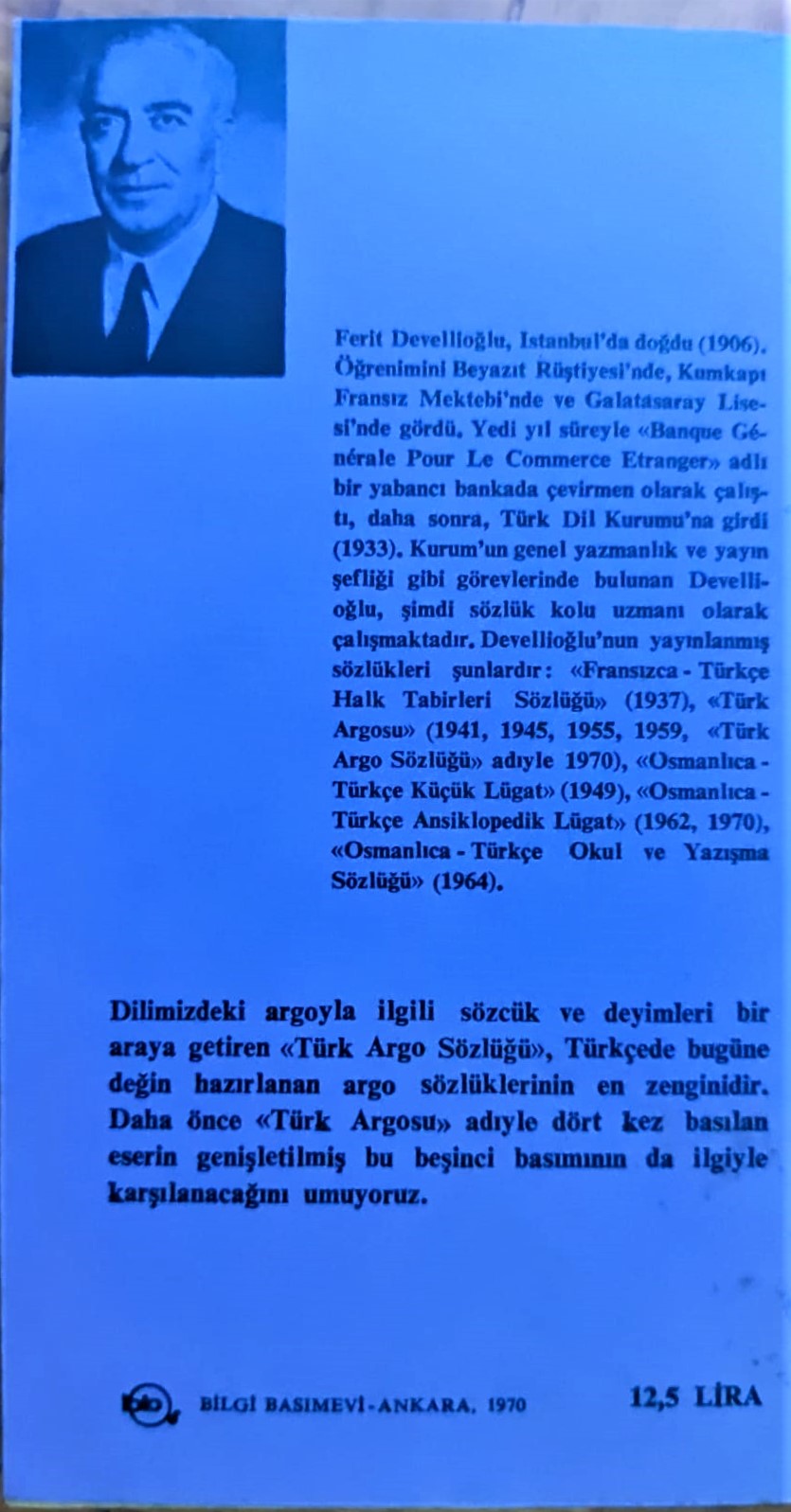 TÜRK ARGO SÖZLÜĞÜ 5.BASIM FERİT DEVELİOĞLU BİLGİ YAYIEVİ