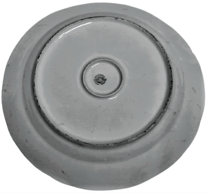 İSTANBUL PORSELEN TÜRK MALI DUVAR TABAGI KENARLAR FUŞYA RENK BORDUR  İÇERSİ ALTIN EL CEKMELER ORTADA  SU DEGİRMENİ VE OTURANLAR 