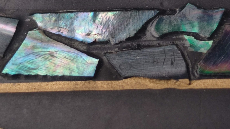 1950 LAKE KENARLAR SEDEF KAKMA ÜZERİ EL CİZİM LATERNALI MUZİKLİ KAPAKLI İÇERSİ BÖLMELİ MUCEVHER KUTUSU