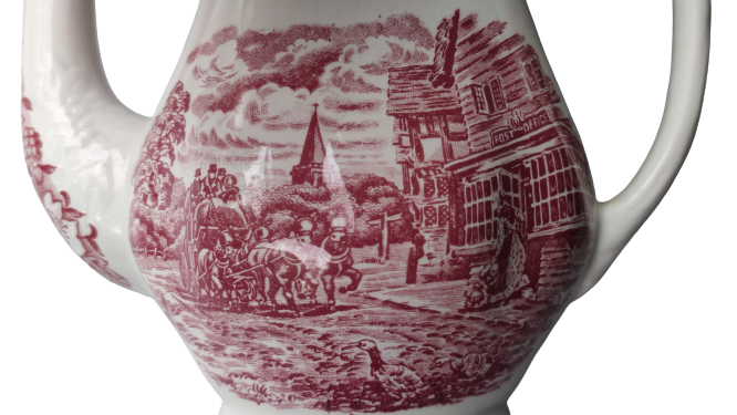 1960 ROYAL TUDOR WARE STAFFORDSHİRE ENGLAND PORSELEN KAPAKLI CAYDANLIK 