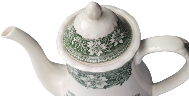 1960 ROYAL TUDOR WARE STAFFORDSHİRE ENGLAND PORSELEN KAPAKLI CAYDANLIK