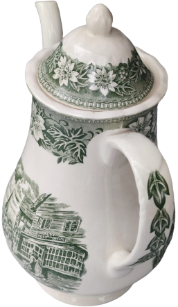 1960 ROYAL TUDOR WARE STAFFORDSHİRE ENGLAND PORSELEN KAPAKLI CAYDANLIK