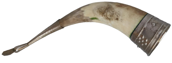 BOYNUZ PİRİNC ÜZERİ İŞLİ DEKORATİF BOYNUZ AGIZ KISMI PİRİNC UC KISMI KUŞ GAGASI KADEH AVCI VE ŞAVAŞCILARA ÖZEL YAPIM