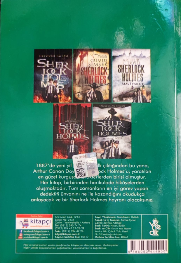 BIRLSTONE FACİASI SHERLOCK HOLMES VENEDİK YAYINLARI KARTON KAPAK 288 SAYFA 13.5X19 CM